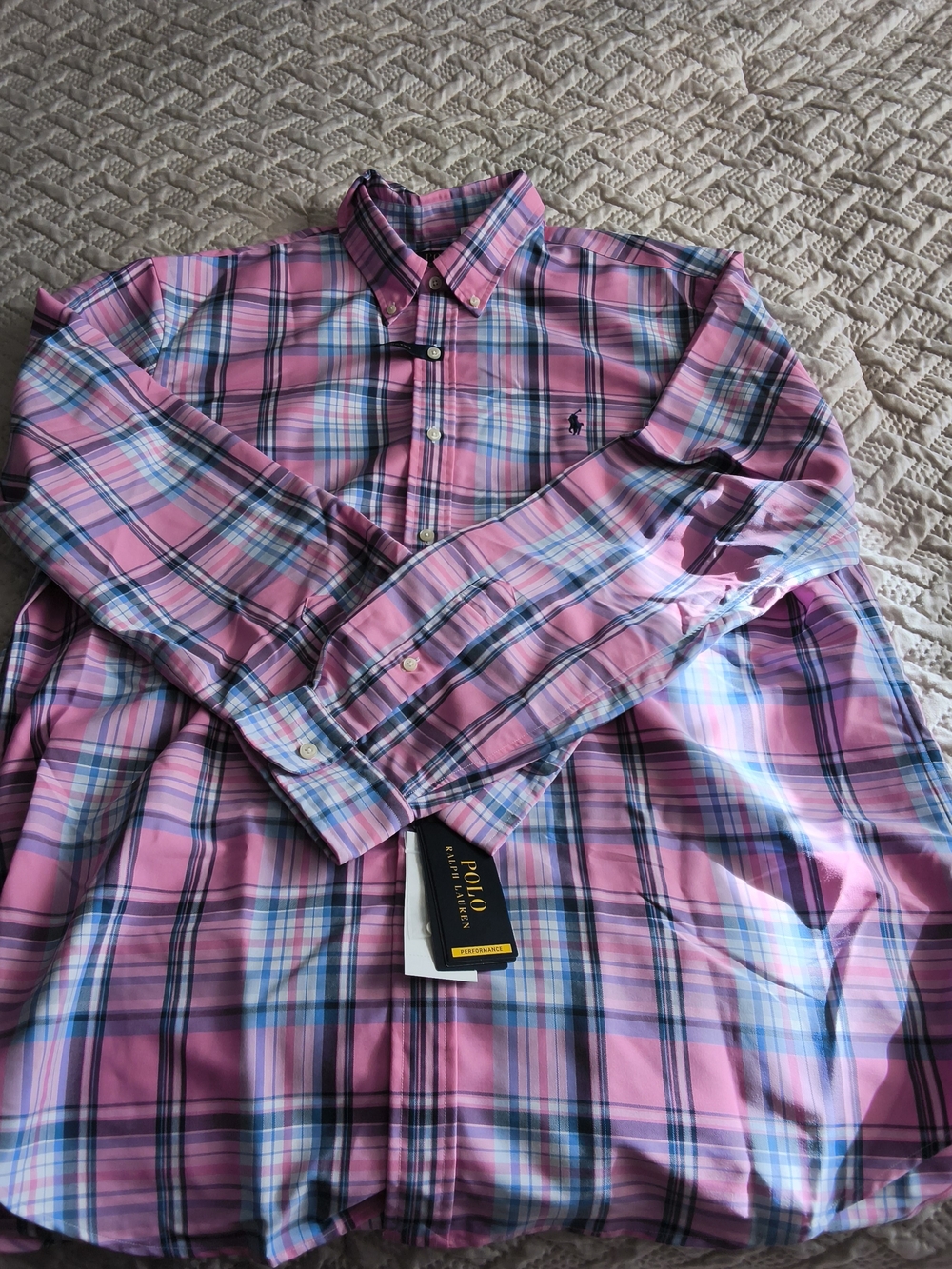 Polo by Ralph Lauren Pink Blue Plaid Button-Down Shirt